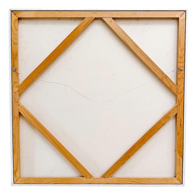 Pair of Large Original Oil Portraits of a Portuguese Water Dog on a Striped Bergère For Sale - Image 13 of 14