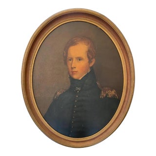Early 20th C. Major John Biddle Portrait Print on Board With Gel Embellishment, Framed For Sale