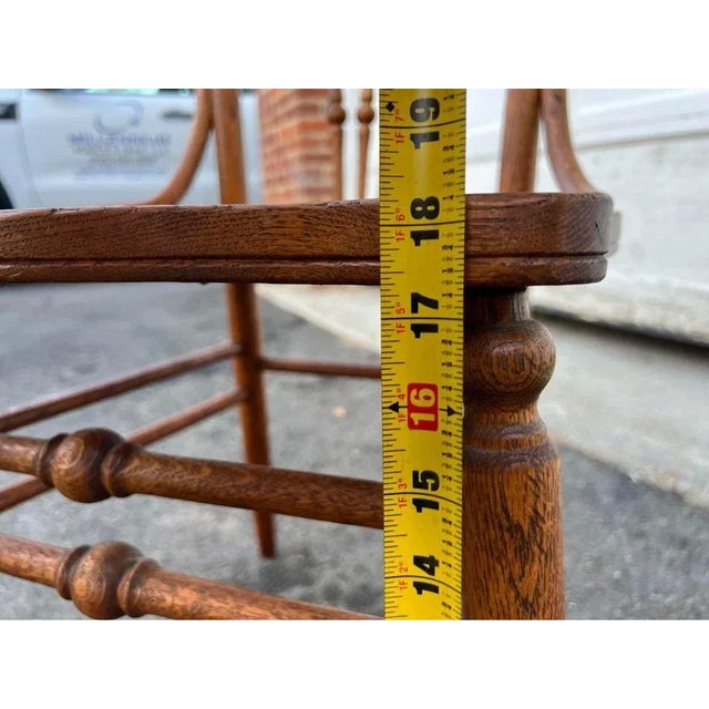 19th Century Art Nouveau Style Tiger Oak Bentwood Carved Side Chair For Sale - Image 4 of 11