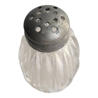 1920s Single Salt Shaker Metal Lid Ribbed For Sale