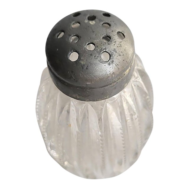 1920s Single Salt Shaker Metal Lid Ribbed For Sale