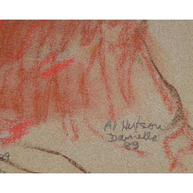 1980s "Danielle" Nude Figurative Drawing in Pastel on Paper by Albert L. Hutson For Sale - Image 5 of 6