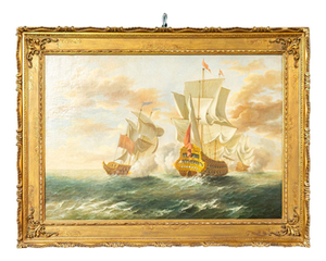 Unknown, Sailing Ship, Early 20th Century, Oil on Canvas, Framed