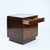 Art Deco Baker Walnut Veneered Nightstands in Copper and Cut Glass Accents, 1950s, Set of 2 For Sale - Image 4 of 18