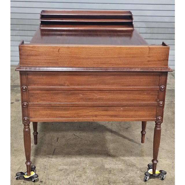 Brown Late 20th Century Kittinger George Washington Presidental Mahogany Partner's Desk Sheraton Style For Sale - Image 8 of 11