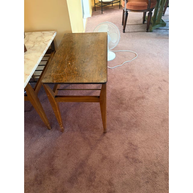 Set of 2 - 1960s Mid-Century Modern Marble Top Side Tables For Sale In New York - Image 6 of 8