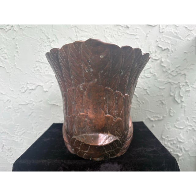 Vintage Korean Cast Metal Swan & Cherub Planter Cachepot in Bronze Finish, 1970s For Sale In Orlando - Image 6 of 11