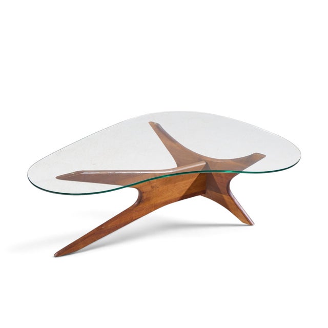 Adrian Pearsall for Craft Associates Mid Century Walnut Jacks Coffee Table For Sale - Image 9 of 9