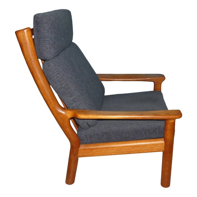 High-Back Armchair in Teak by Juul Kristensen for Glostrup, Denmark, 1960s For Sale