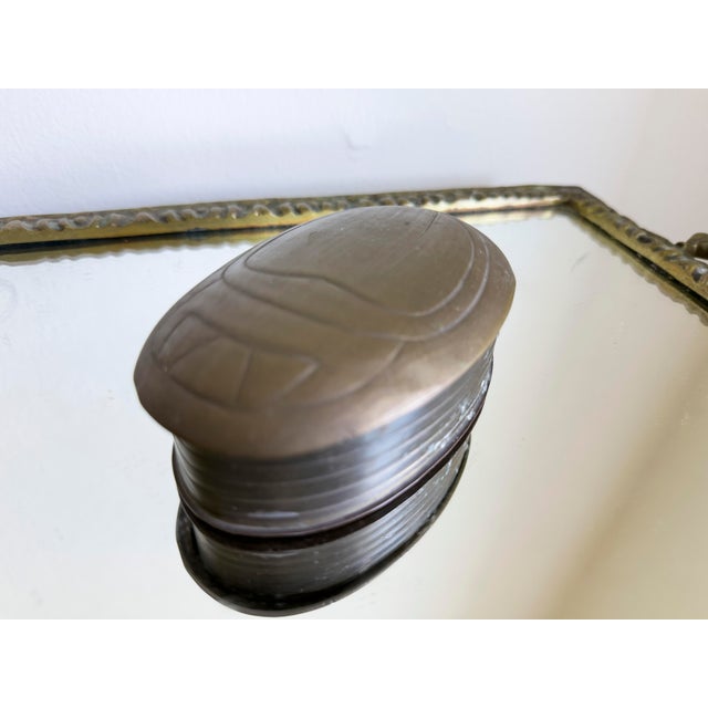 Mid-Century Modern Vintage Mid Century Modern Brass Scarab Keepsake Box 1960s For Sale - Image 3 of 11