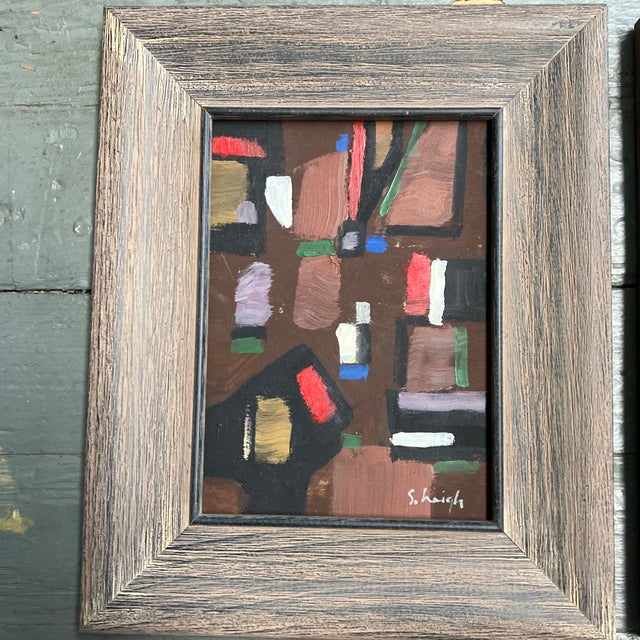 2 original approx 5.5 x 7.5 paintings on Masonite Overall size with frame is 9 x 11
