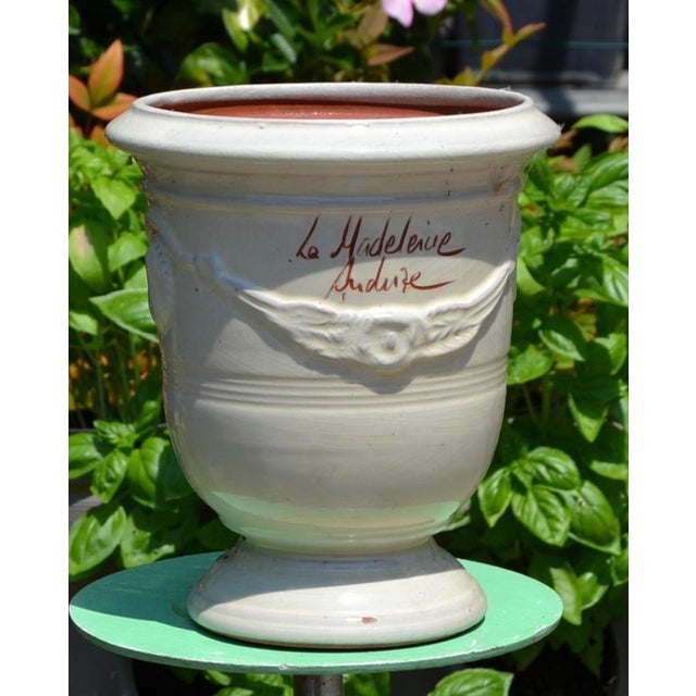 French French Anduze Planter. Ivory 15” X 17” by La Madeleine For Sale - Image 3 of 6