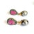 Metal Bochic “Orient” Carved Ruby, Emerald and Pearl Earrings Set 18K Gold and Silver For Sale - Image 7 of 12