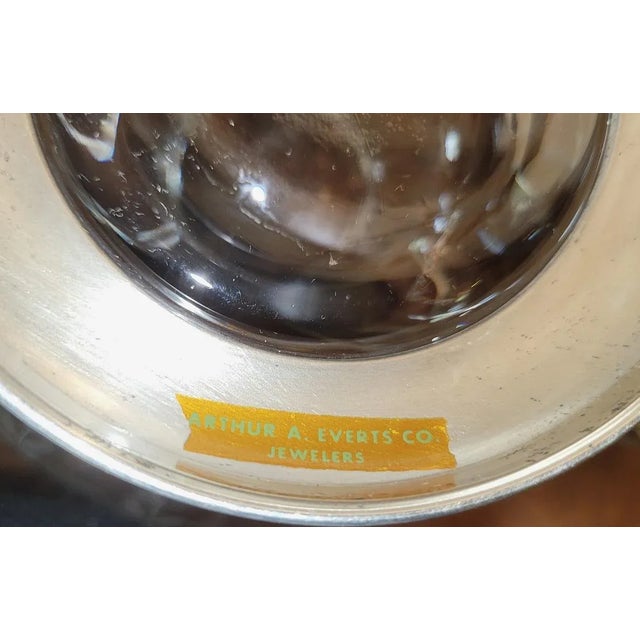 Early 20c Etched Crystal Jug With Sterling Silver Base by Arthur a Everts of Dallas For Sale - Image 10 of 12