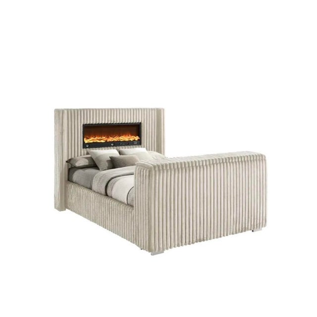 New Henley King 5–Piece Smart Bedroom Set - Channel Tufted W/ Fireplace , Tv Lift Set Only For Sale - Image 4 of 8