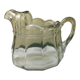 Vintage Heavy Glass New England Pitcher For Sale