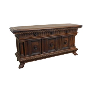 Antique Continental Walnut Minature Sideboard For Sale