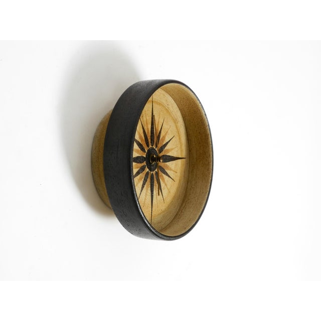 Handmade Round Ceramic Wall Clock, 1970s For Sale - Image 3 of 18