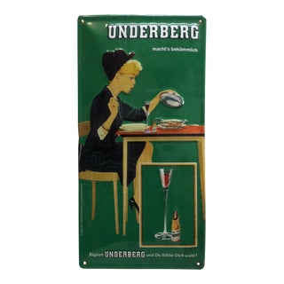 2001 "Underberg Machts Bekommlich" Metal Advertising Sign For Sale