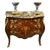 French Louis XV Bombe Commode With Floral Marquetry, Marble Top & Gilt Bronze Ormolu Mounts For Sale