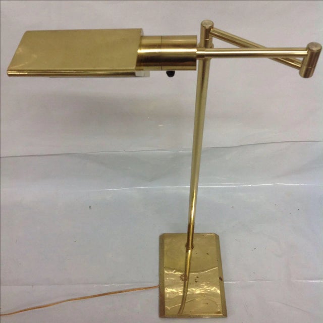 Walter Von Nessen Walter Von Nessen Brass Swing Arm Floor Lamp For Sale - Image 4 of 4