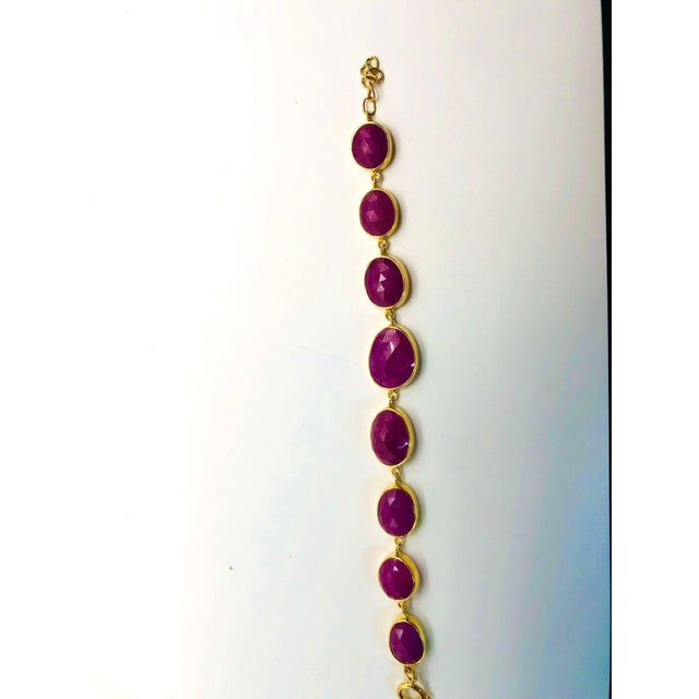 Bochic "Rough Cut" Natural Red African Rubies Set In 18K Gold & Silver For Sale - Image 12 of 18