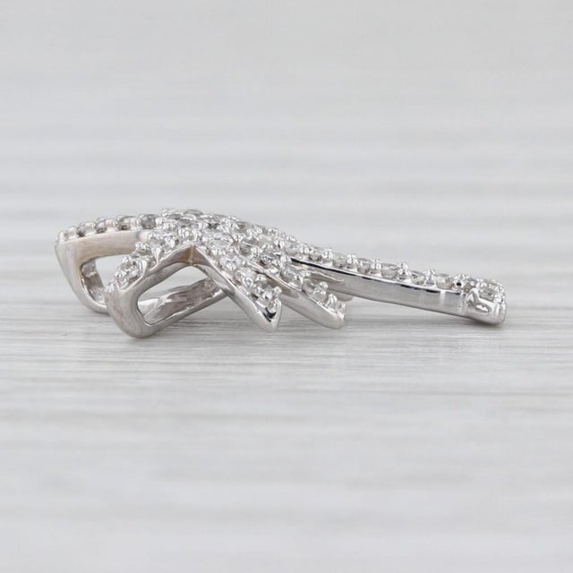 2000 - 2009 0.20ctw Diamond Palm Tree Pendant 18k White Gold Small Drop For Sale - Image 5 of 5