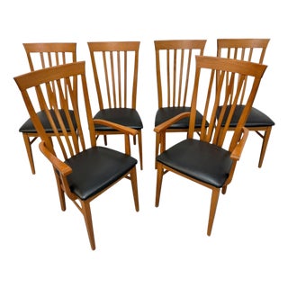 Vintage Italian Modern High-Back Dining Chairs - Set of 6 For Sale