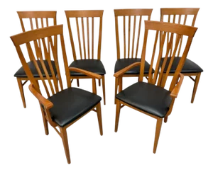 Vintage Italian Modern High-Back Dining Chairs - Set of 6