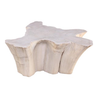 Organic Teak Root Coffee Table 67-White Wash For Sale