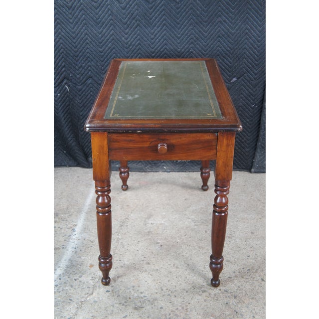 Antique Victorian William IV Mahogany Tooled Leather Writing Table Desk Console For Sale - Image 9 of 16