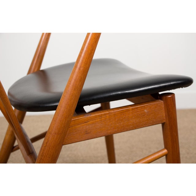 Danish Armchair in Teak and Skai by Helge Sibast for Sibast, 1950s For Sale - Image 13 of 13