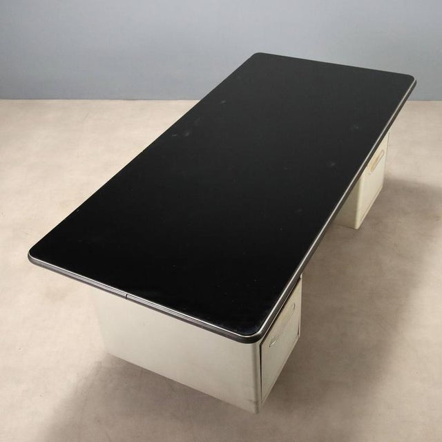 Black Mid-Century Metal Desk, 1960s For Sale - Image 8 of 10