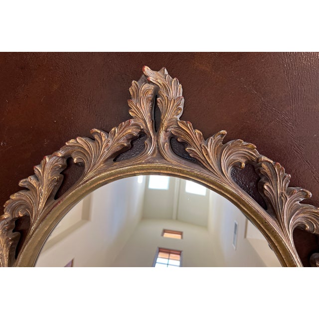 Vintage Hollywood Regency Oval Mirror For Sale - Image 9 of 14