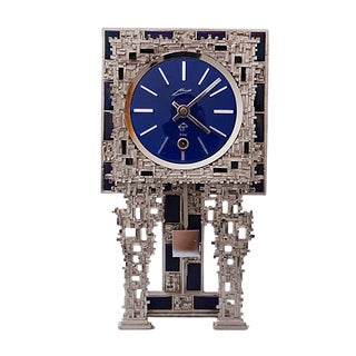 Vintage Brutalist Table Clock from Schmid For Sale