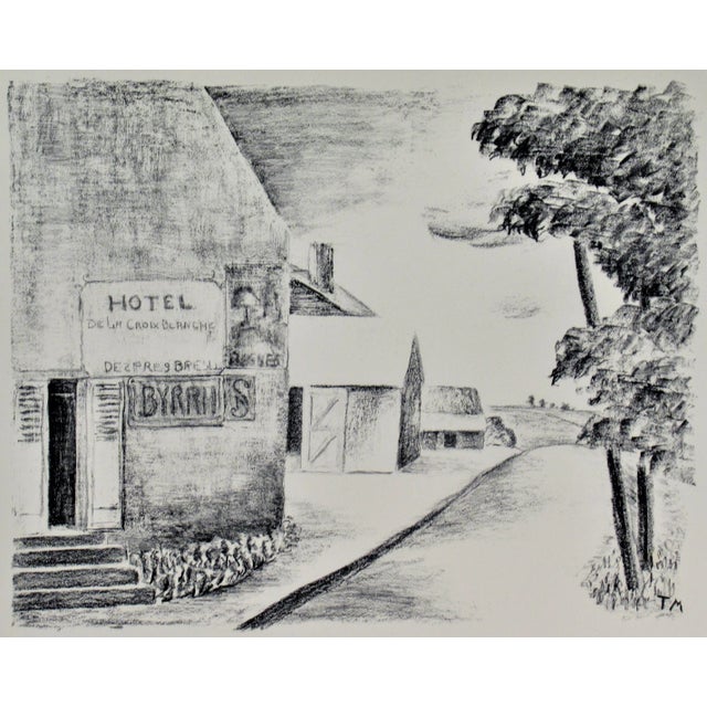 This artwork titled "Verdes, Loire et Cher, France" is an original lithograph by American artist Teall (La Verne Teall)...