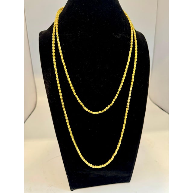 Vintage 18 Karat Yellow Gold 93.4Gm, Designer Chain, 3.64 mm Necklace, 57 " Long For Sale In New York - Image 6 of 18