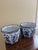 Chinoiserie Pair of Blue & White Chinoiserie Porcelain Planters With Scalloped Form For Sale - Image 3 of 9