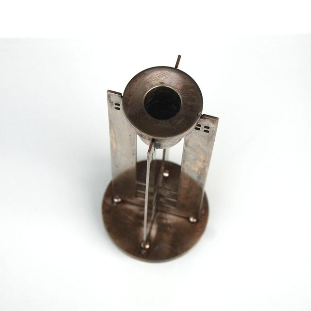 Swid Powell 1980s Silver Candle Holder by Richard Meier for Swid Powell For Sale - Image 4 of 8