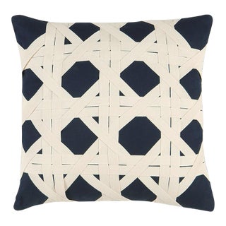 Navy Caning Pillow For Sale