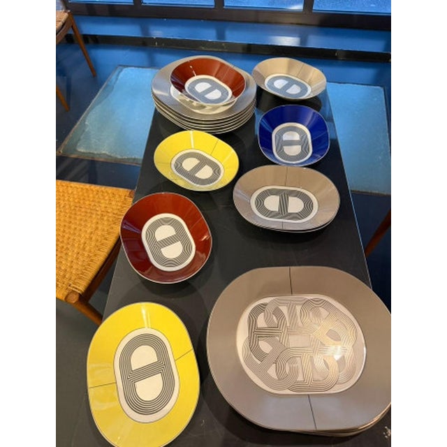Hermès Rallye 24 Service Plates by Hermès, 2013, Set of 19 For Sale - Image 4 of 9