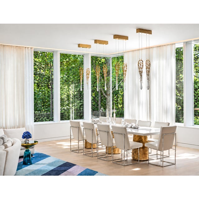 Mid-Century Modern Set of 10 Model 1187 Chrome Thin Line Dining Chairs by Thayer Coggin For Sale - Image 3 of 13