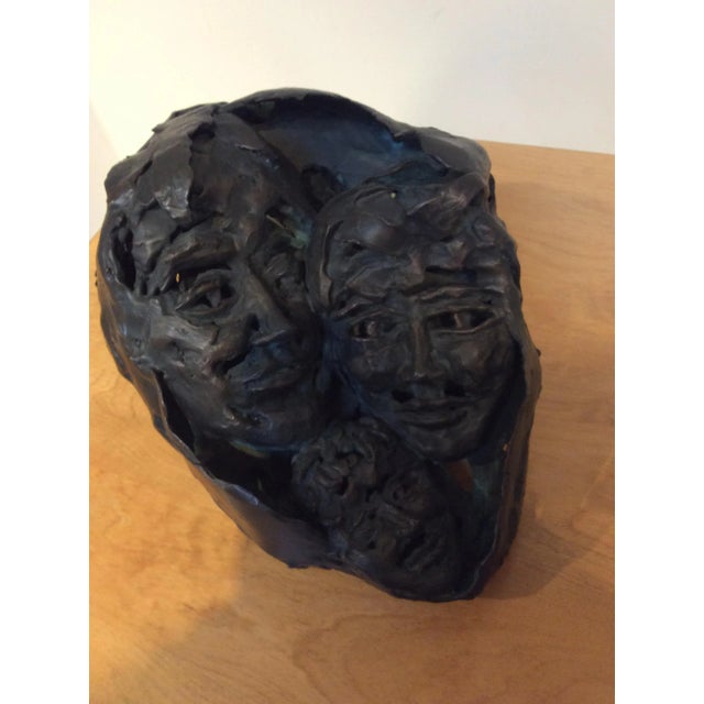 Mid-Century Modern 1950s "Family Portrait" Brutalist Style Abstract Bronze Sculpture For Sale - Image 3 of 7
