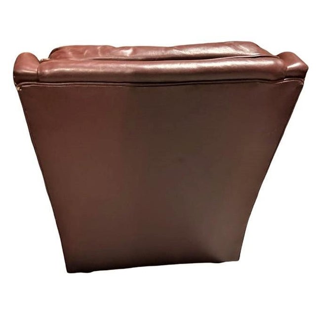 Vintage Chesterfield Chair and Ottoman by Classic Leather of North