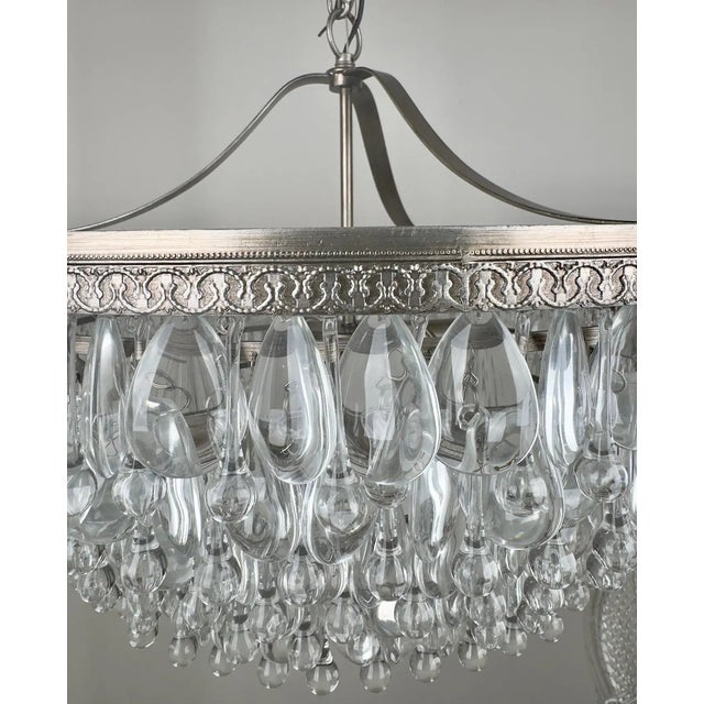 Hollywood Regency Hollywood Regency Style Circular Cascade Design Crystal Chandelier For Sale - Image 3 of 12