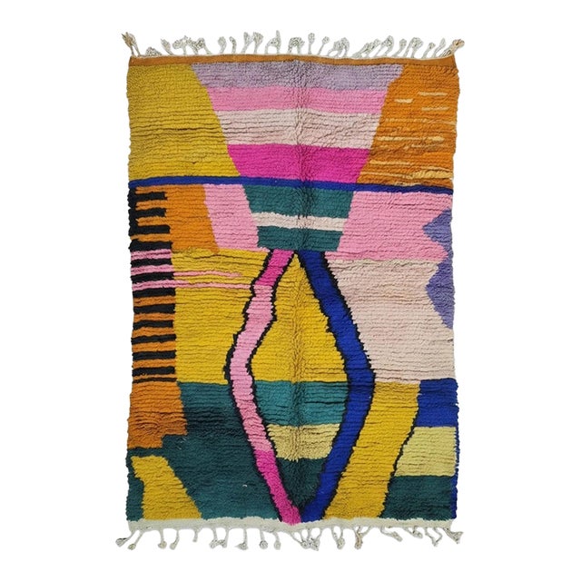 Colorful Moroccan Boujad Rug - 9.8 X 6.5 Ft For Sale