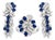18k White Gold Blue Sapphire & Diamond Floral Ring & Earrings Set, 3 Pieces For Sale