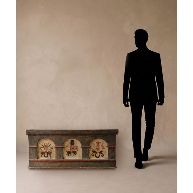 Early 19th Century Alpine Floral Painted Chest, 1807 For Sale - Image 5 of 13