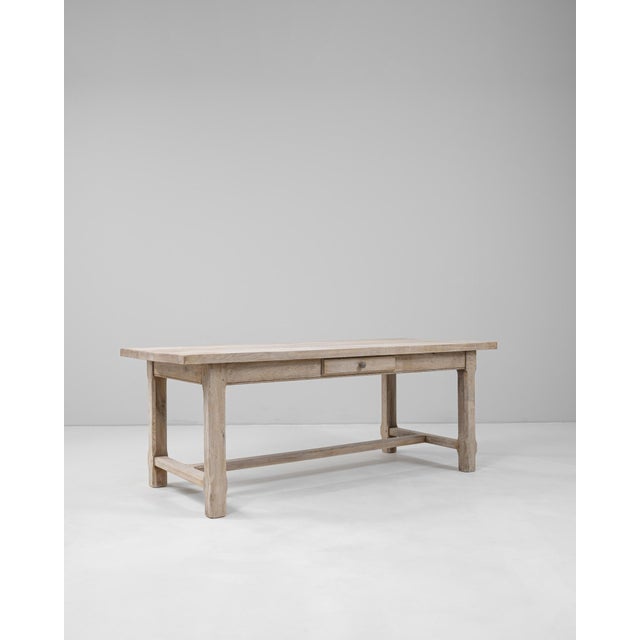 French Provincial 20th Century French Oak Dining Table With Drawer For Sale - Image 3 of 18