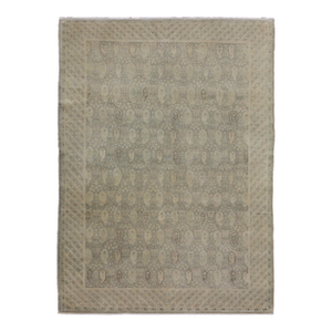 Muted Vintage Turkish Sivas With Paisley Design in Taupe, Gray-Green, and Camel 6'8'' X 9'0''